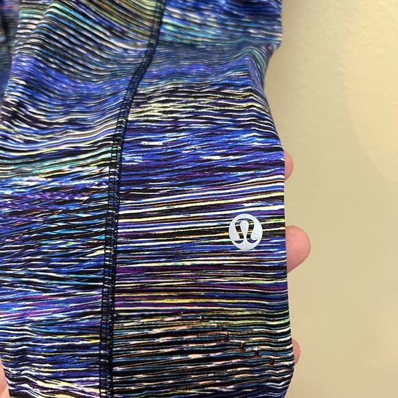 Lululemon Fast and Free Tight II 25" Interconnect Blue Multi Size 6 - Picture 3 of 6